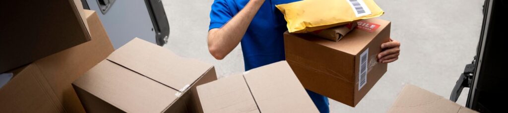 Removalists carrying boxes to a moving truck
